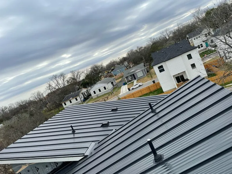 Standing seam metal roof panels with vents for Skylight Repair in St. George